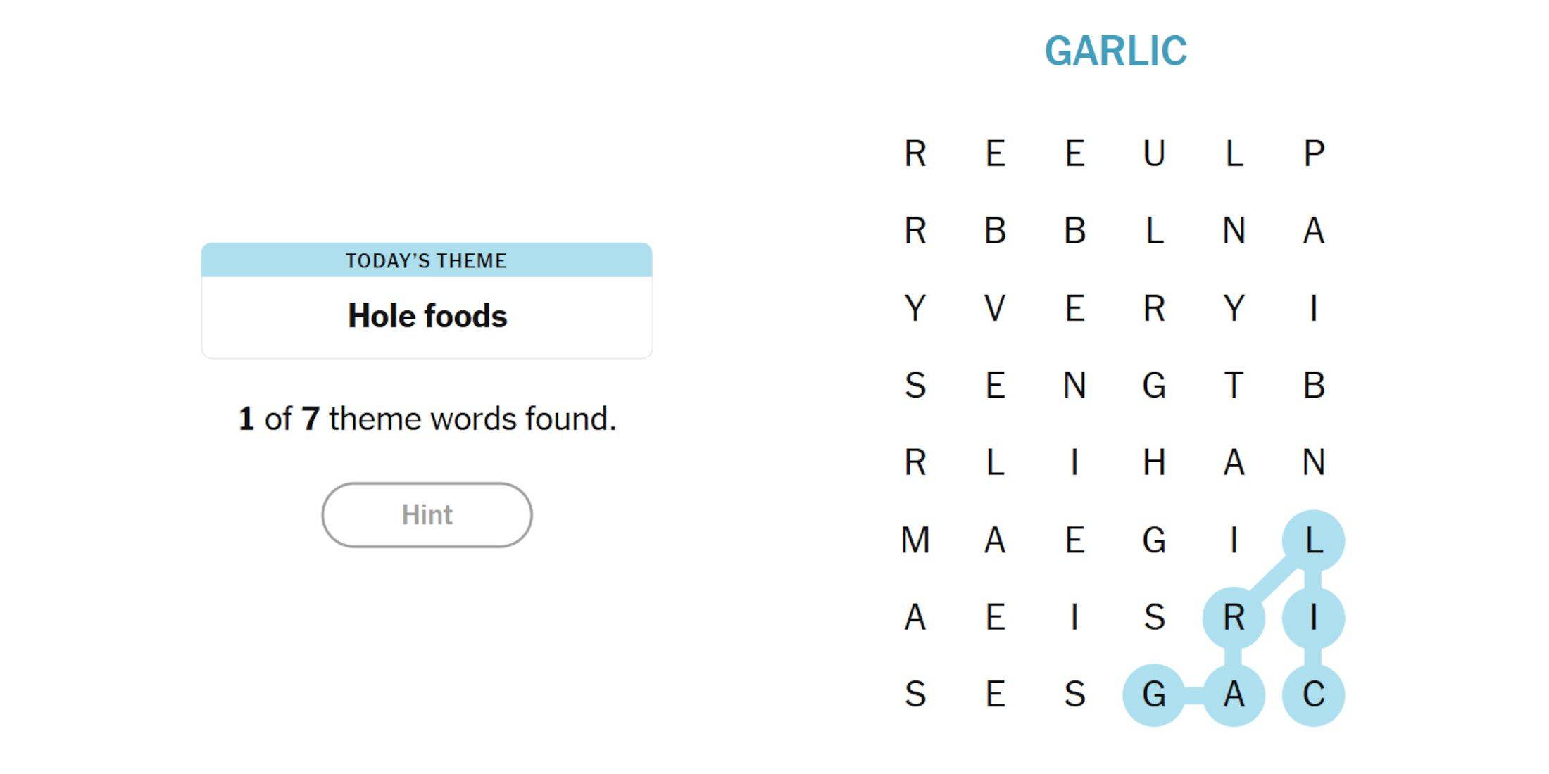 Word placement in grid