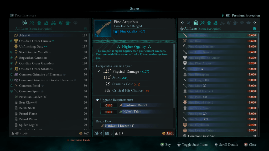 Fine Weapons and Armor in Avowed
