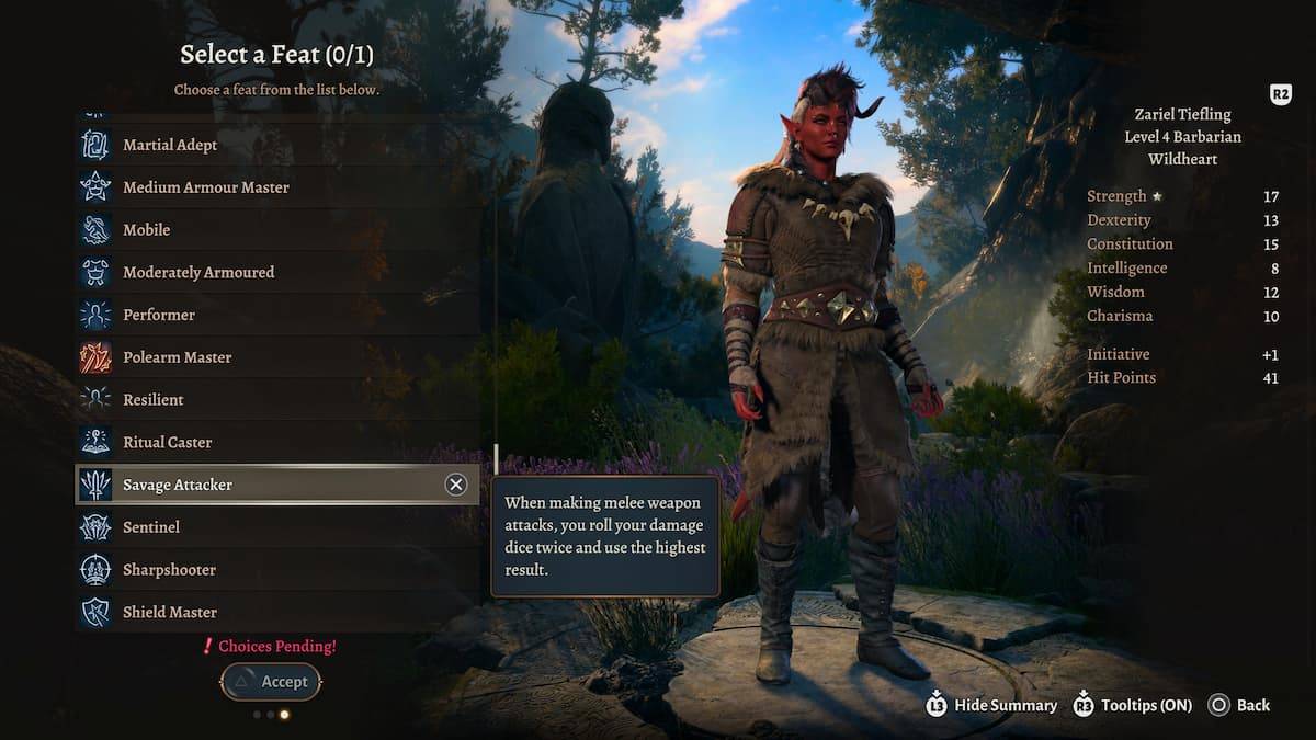 Tiefeling Barbarian mit dem Savage Angreifer Feat