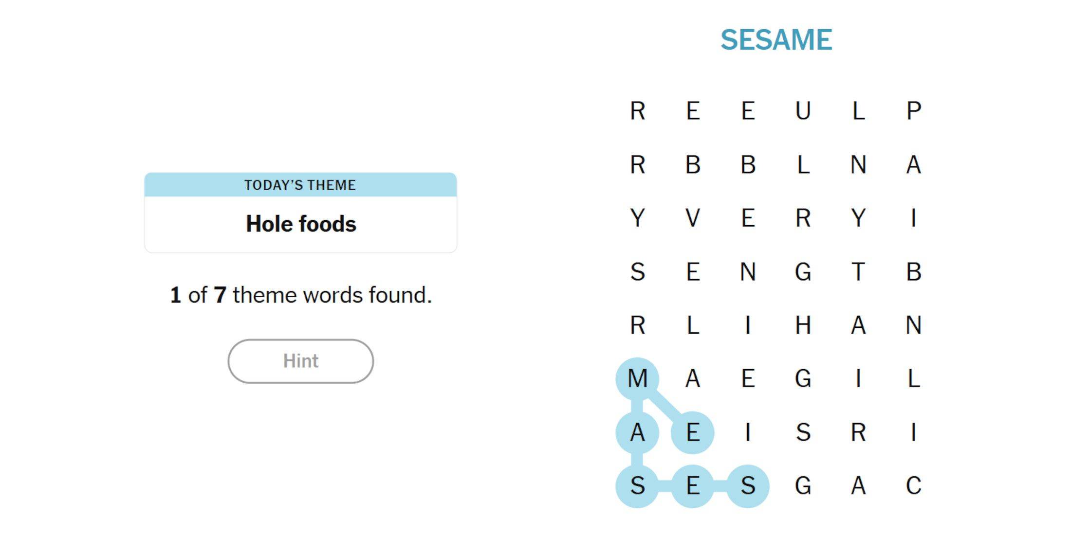 Word placement in grid
