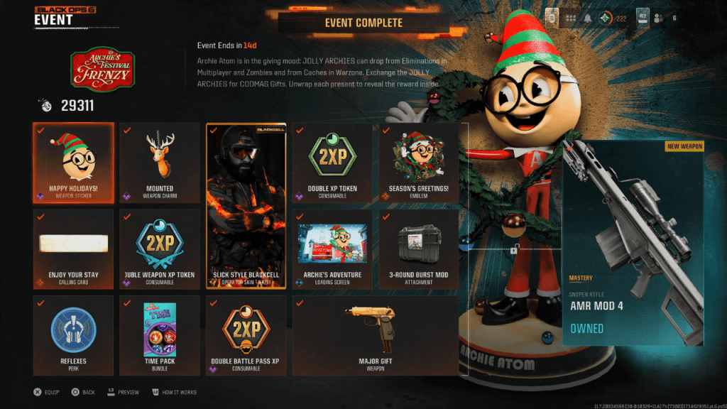 Archie's Festival Frenzy rewards in Black Ops 6.