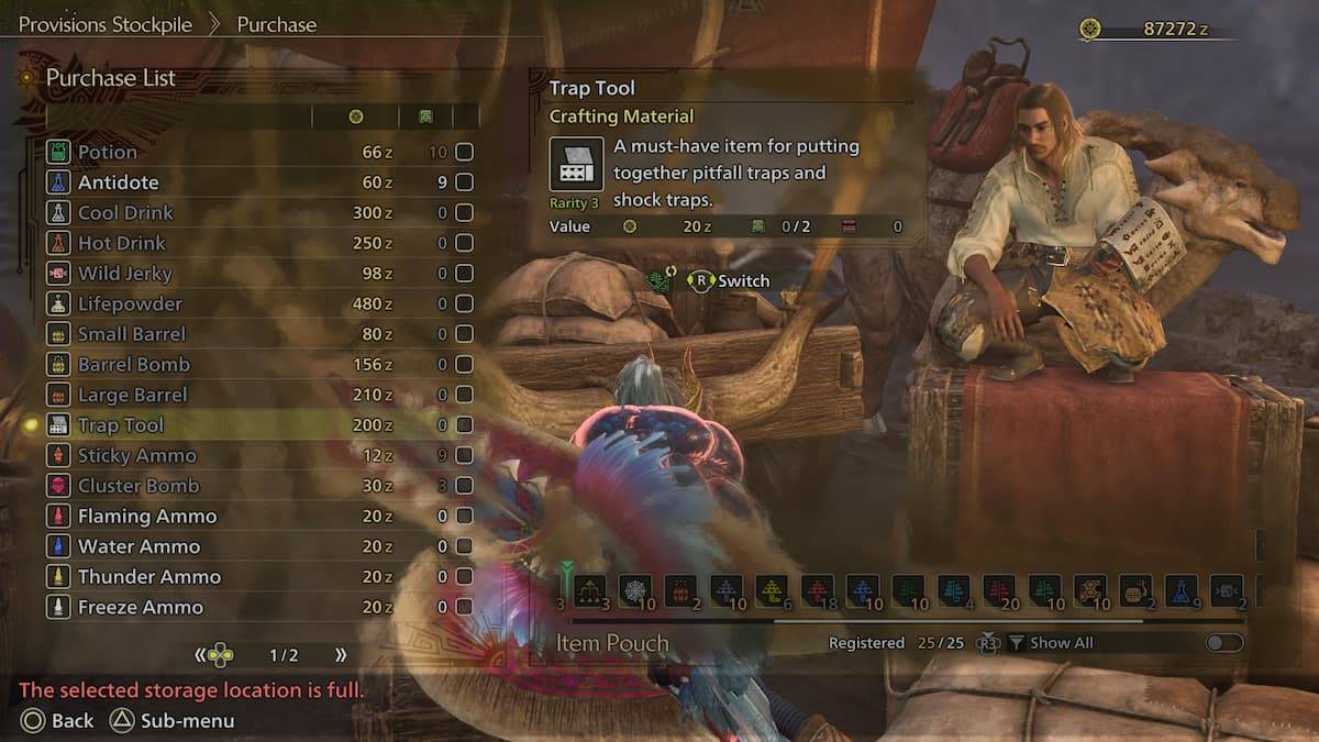 Alat perangkap monster hunter liar